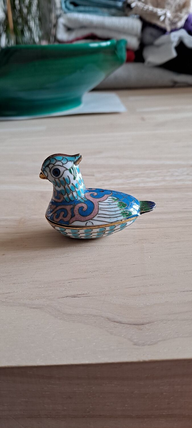 Pillbox mandarin enameled duck