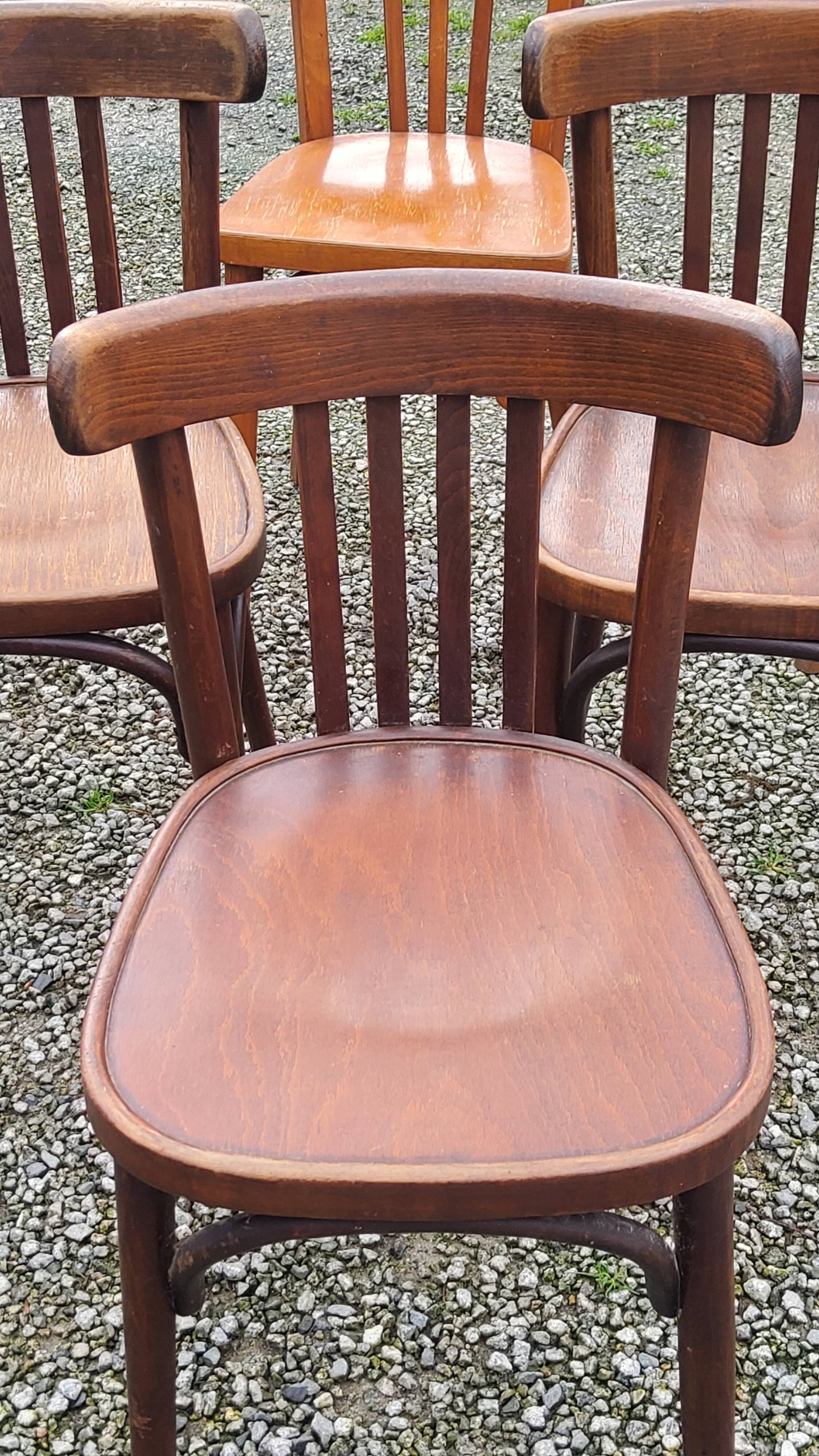 Set of 6 old bistro chairs Baumann and others
