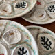 Set of 6 Vintage Ceramic Oyster Plates MBFA PORNIC Made in