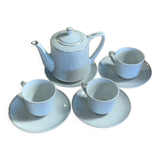 Tea or white coffee set 3 cups 4 under cups and a teapot or coffee maker