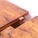 Walnut adjustable dining table, 1930s, Czechoslovakia