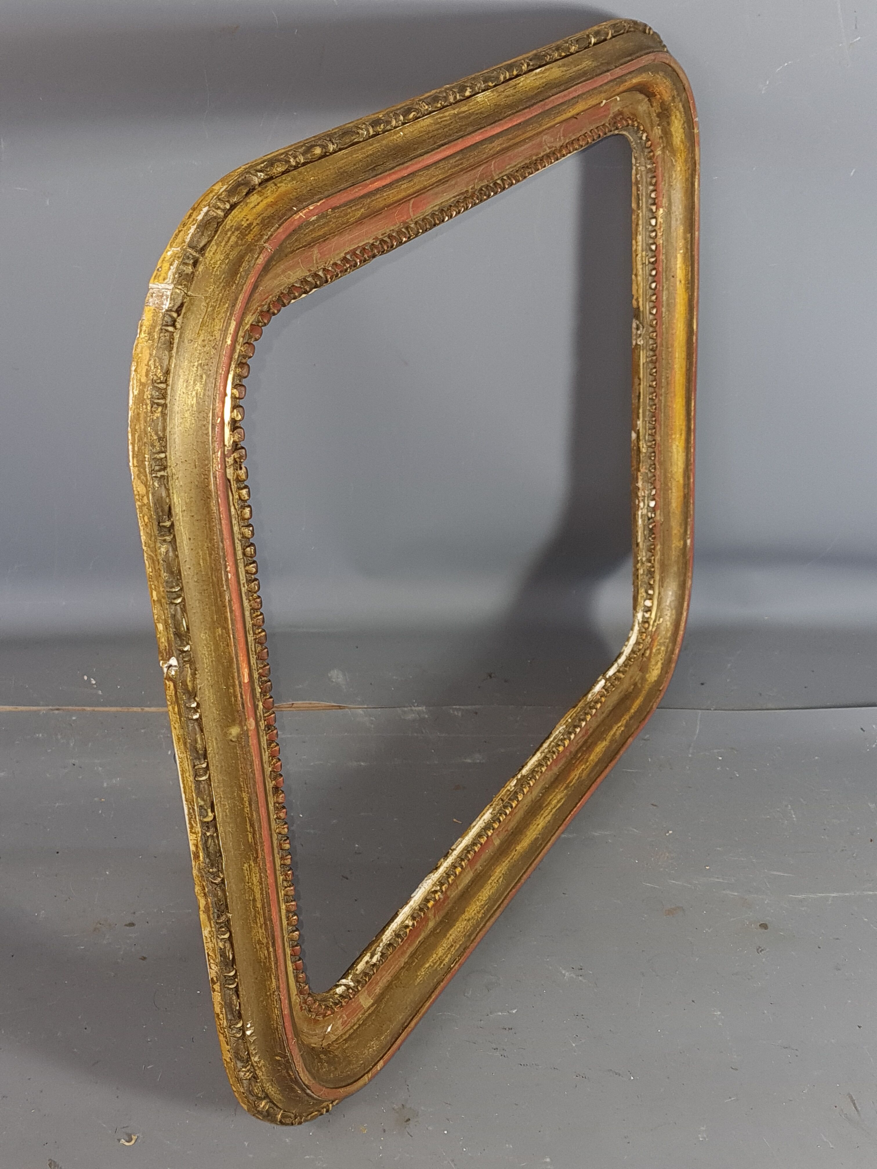 Old frame with doucine gilded stucco wood