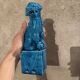 Pair of blue Fô dogs - glazed ceramic - Chinese blue - mid 20th century