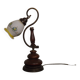 Lampe en bois et verre opalin