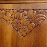 Buffet Art Déco en noyer avec marbres et guérites