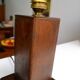 Pair of Art Deco lamps in solid mahogany