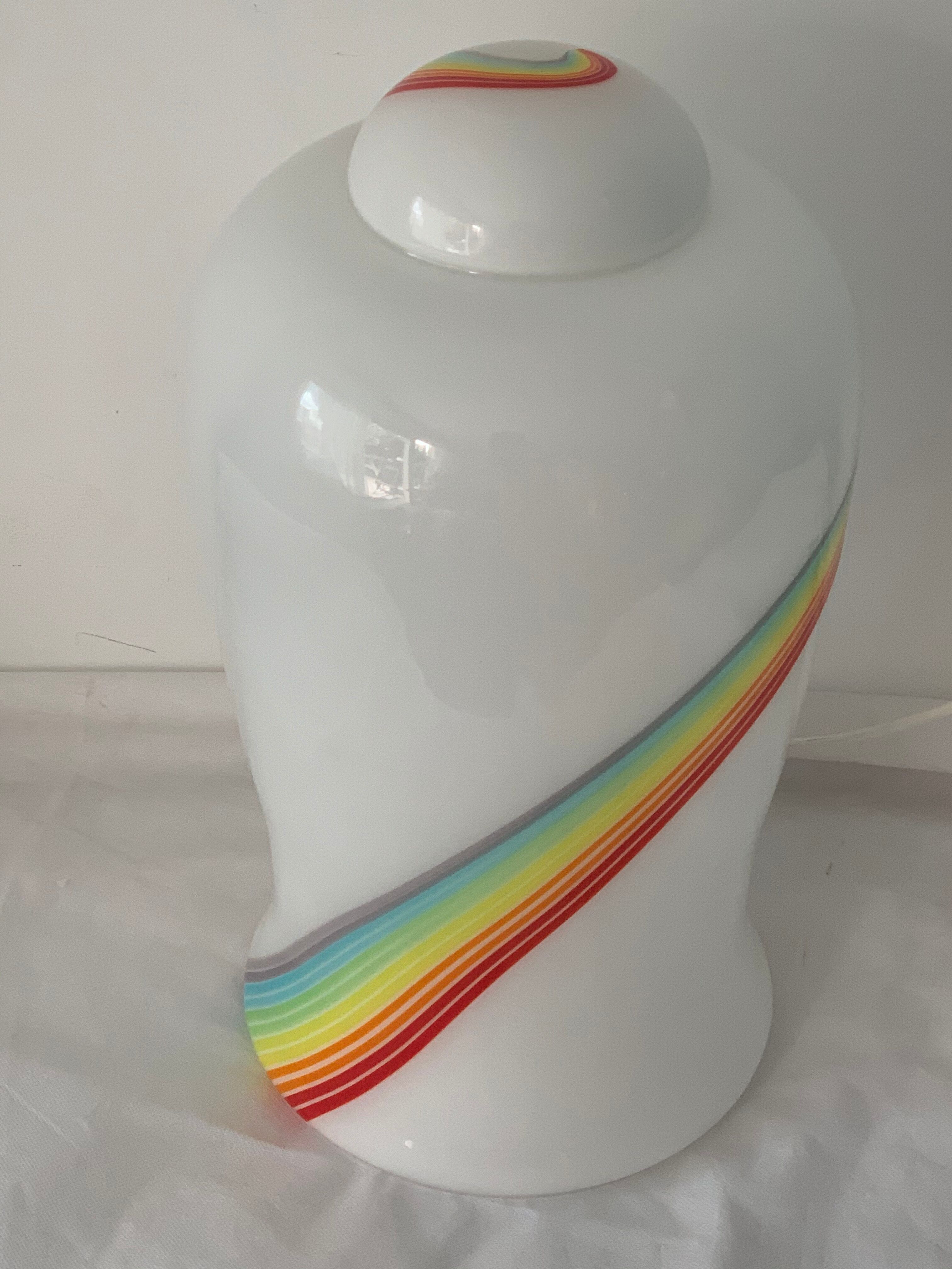 Lampe en verre Vetri Murano rainbow arc en ciel 1970