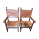 Paire de fauteuils en cuir 19ème