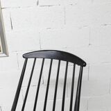 Rocking chair Grandessa en Hêtre noir par Lena Larsson 1960 pour Nesto