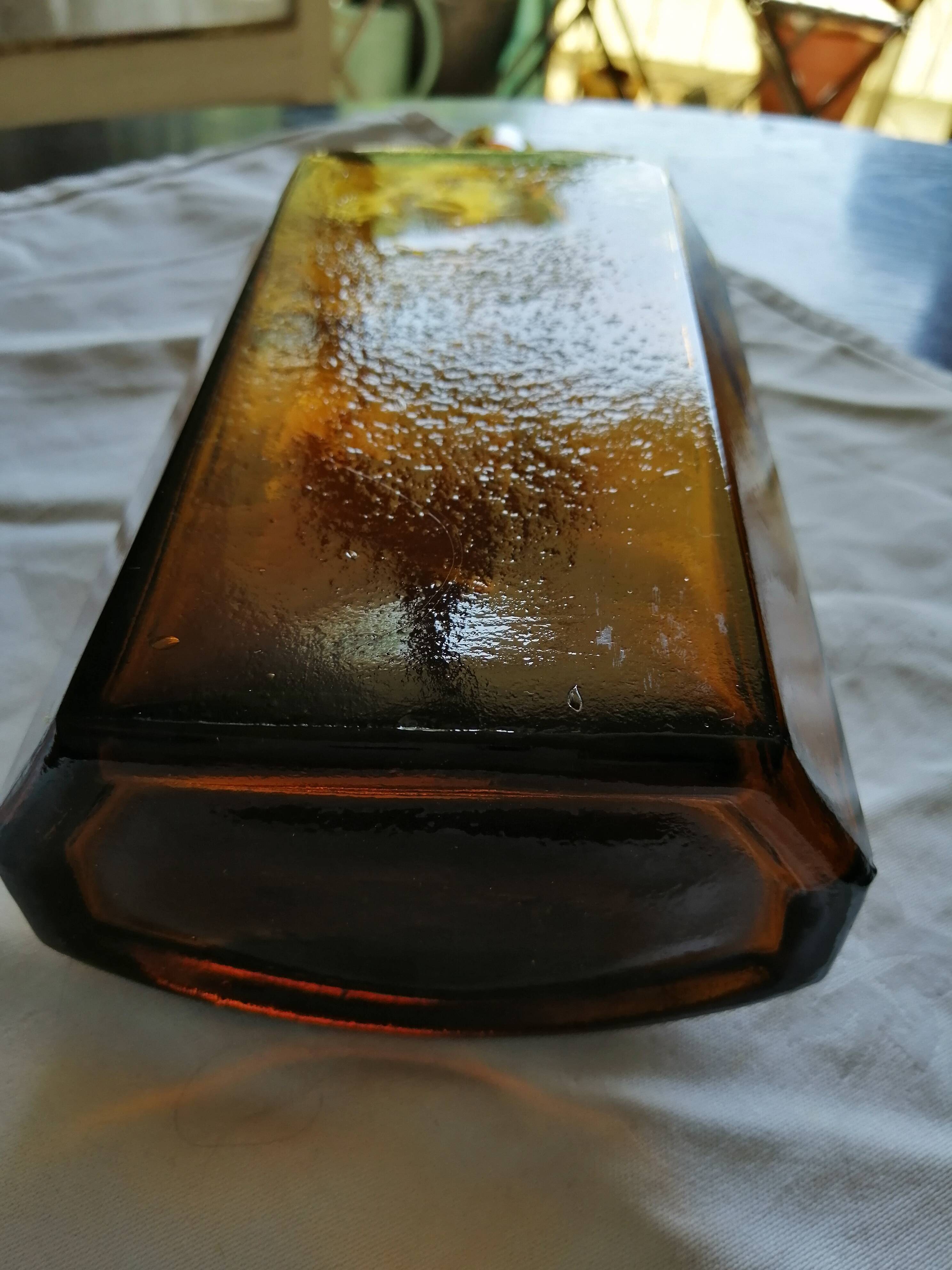 Vintage 6 sided amber bottle