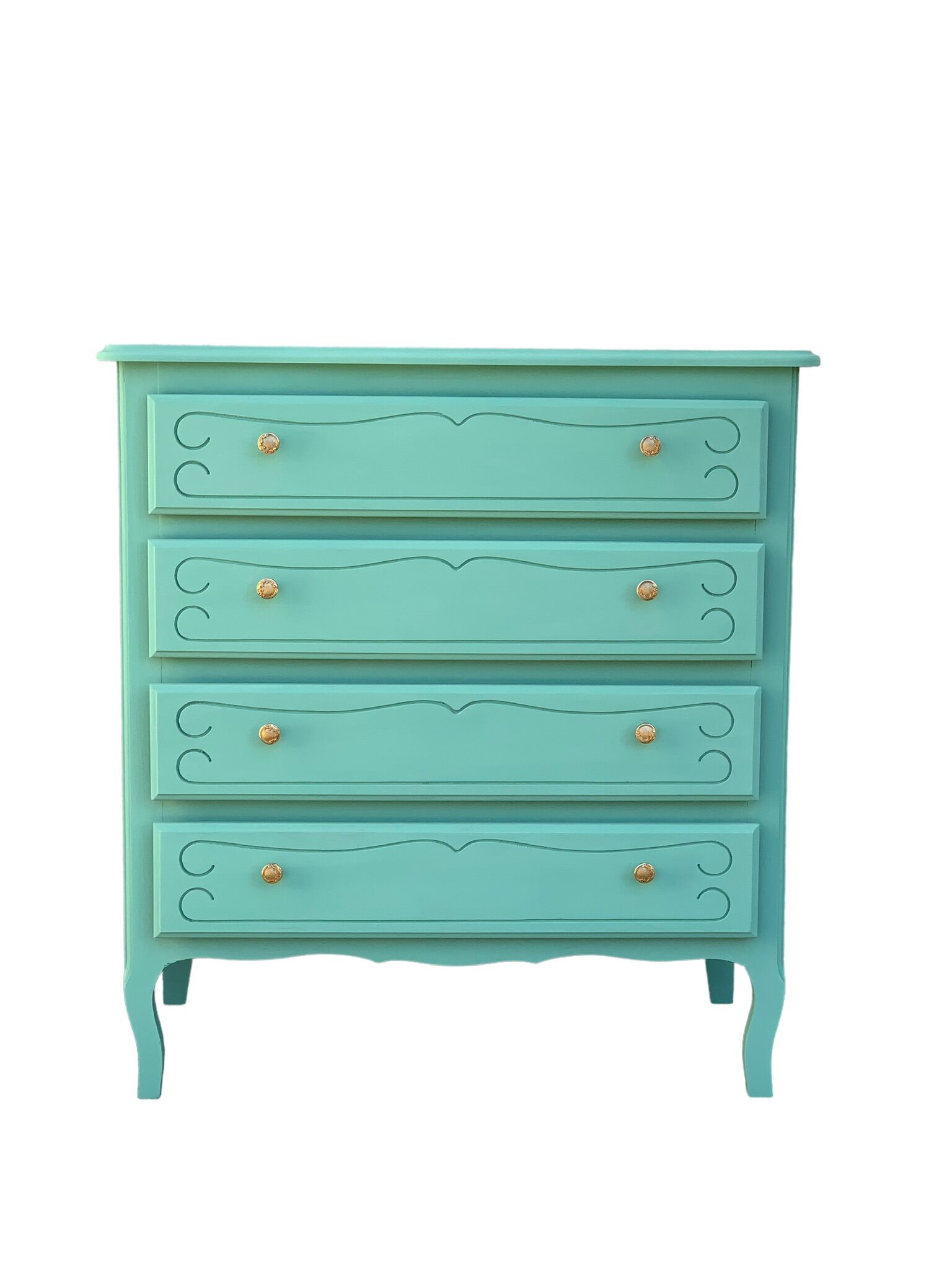 Vintage mint green chest of drawers 1950