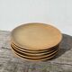 5 beige stoneware dessert plates
