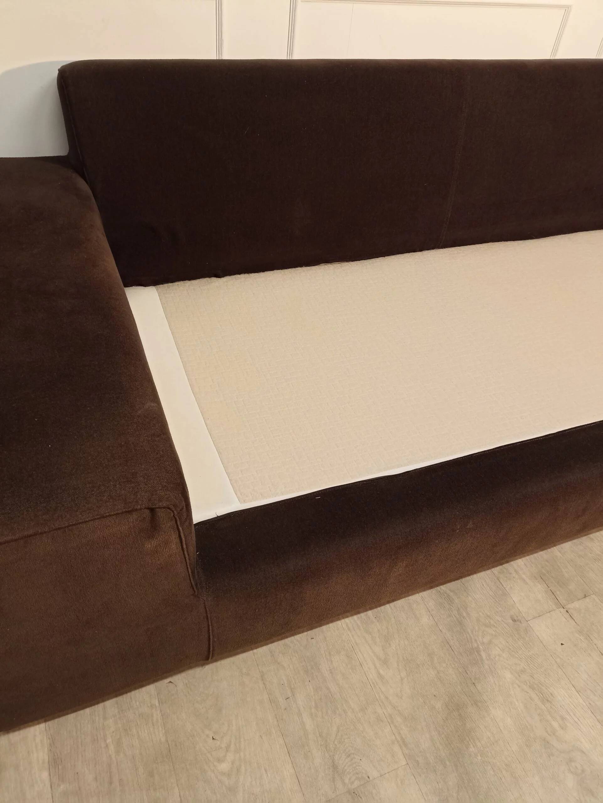 Large brown fabric sofa, excellent quality