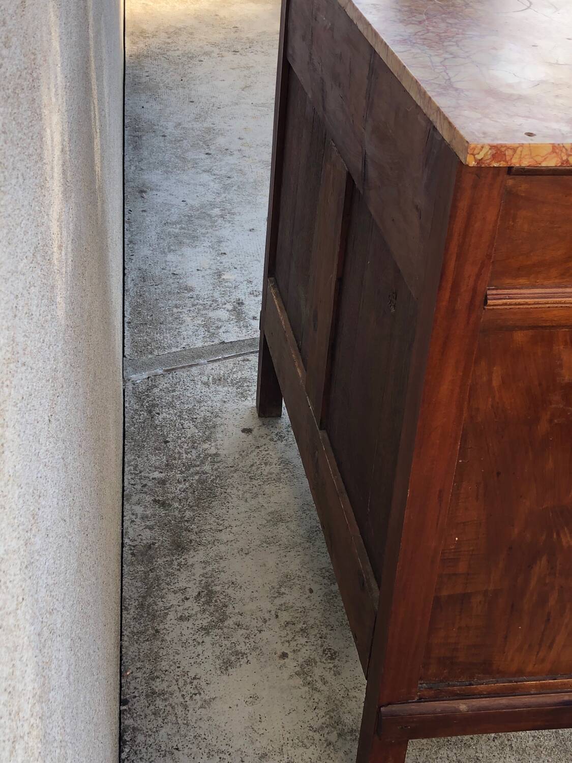 Small old sideboard with marble top