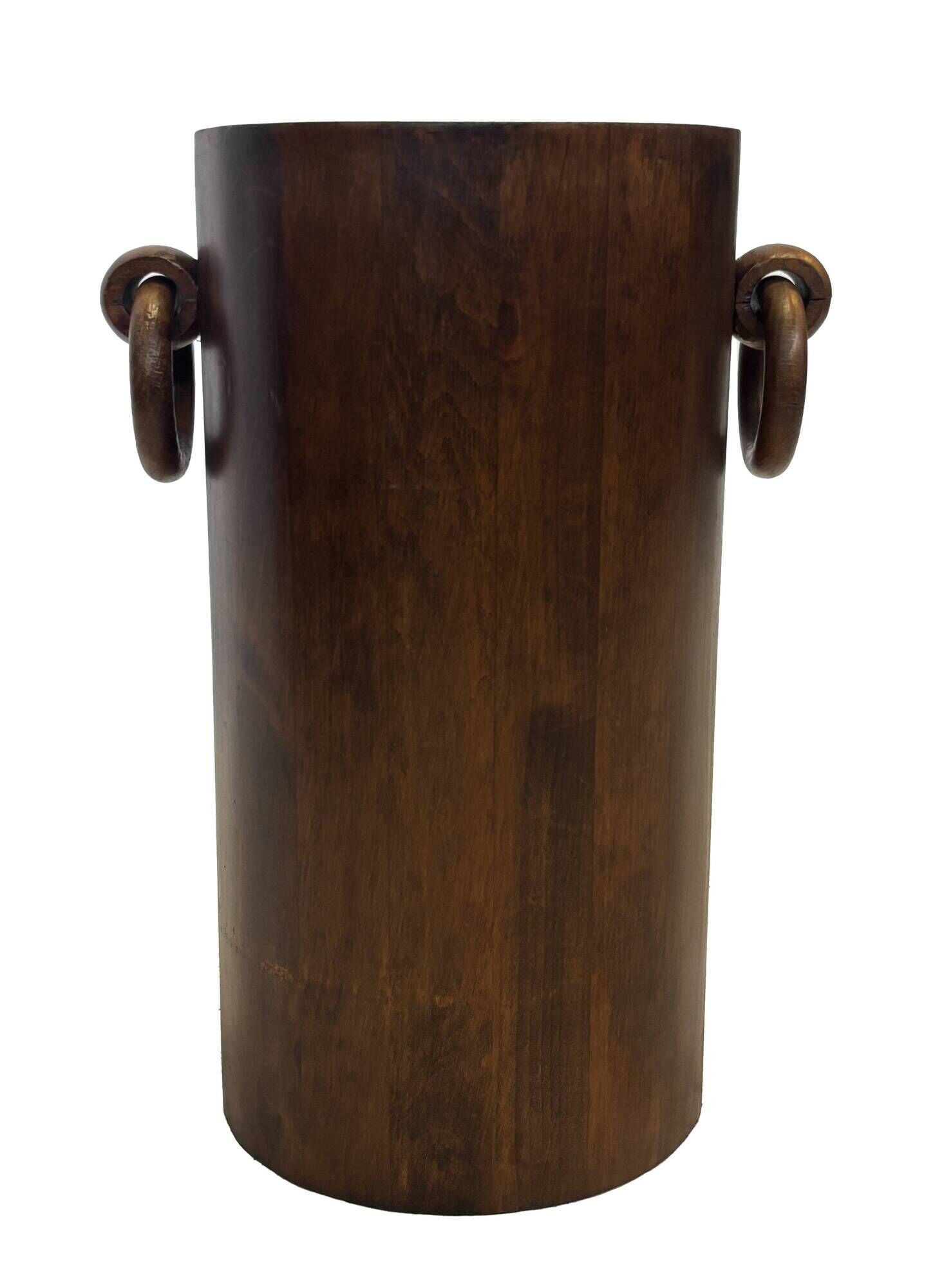 Vintage Wooden Cylinder Umbrella Stand, 1960s minimalist design