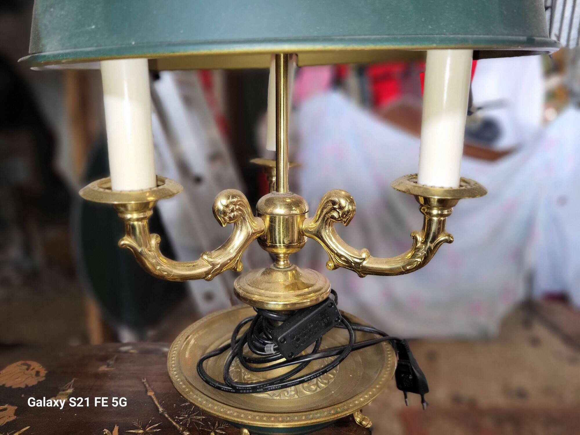 Pair of iron candlesticks