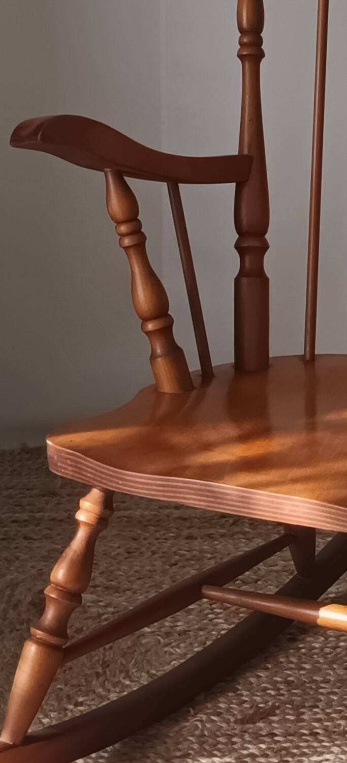 Vintage turned wood rocking chair