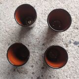 4 vintage glazed stoneware cup timpani