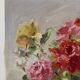 Bouquet of roses in a glass vase, oil on canvas signed