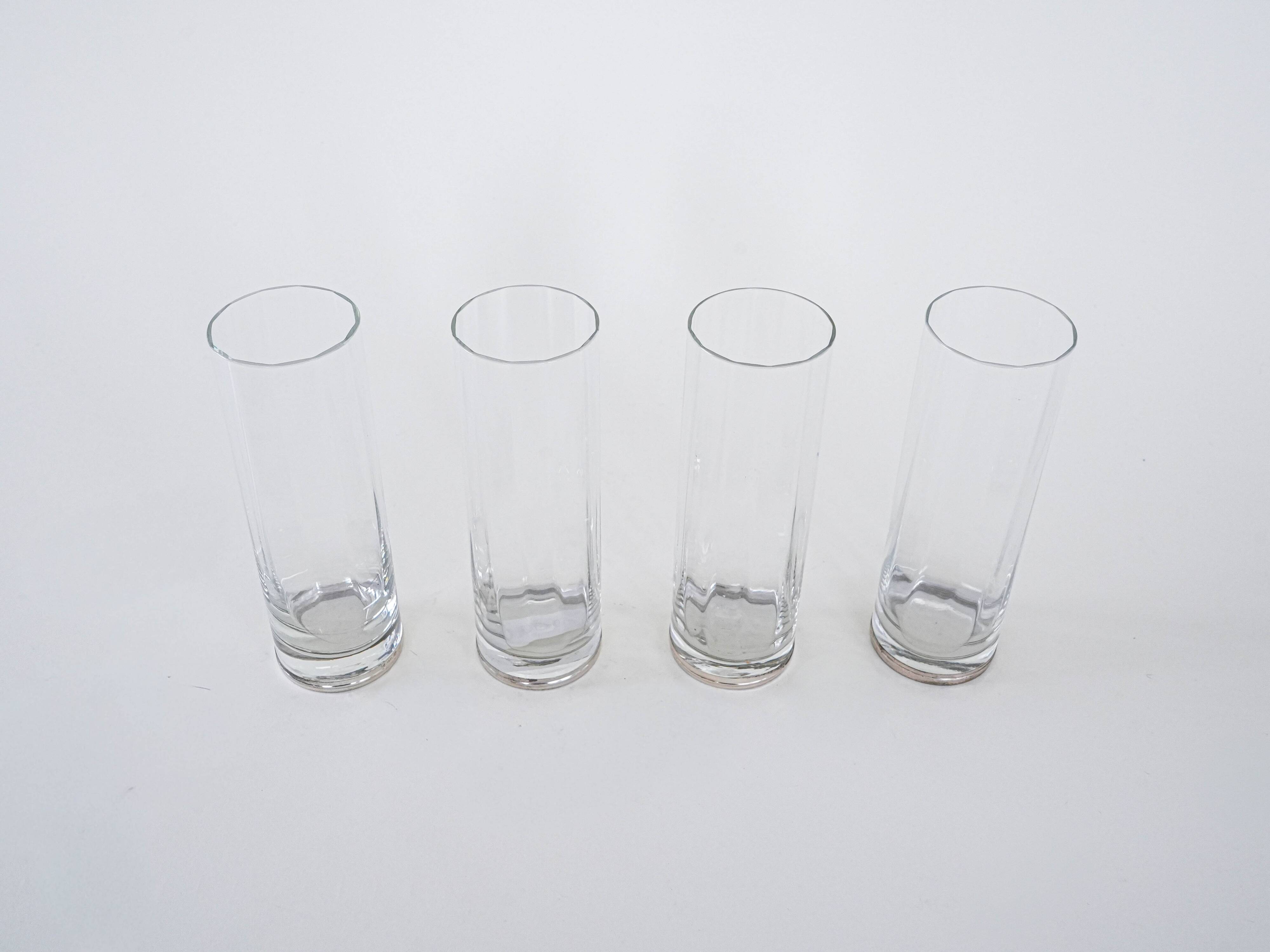 Set of glasses, Hollywood Regency style, 1970s, made in Italy