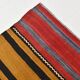 Tapis Kilim turc vintage à rayures vertes et oranges 6x9 174x272 cm SK 2311