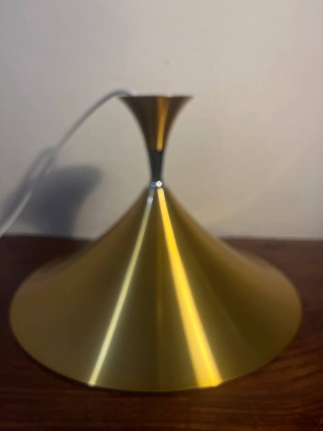 Gold-tone metal pendant light, 1960s