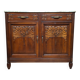Buffet Art Déco en noyer sculpté et marbre – vers 1930