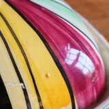 Vintage Ceramic Bonbonnière with Colourful Stripes - Jewellery Box