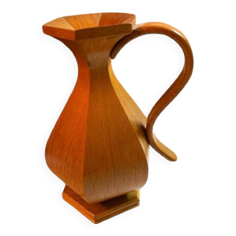 Hexagonal wooden vase