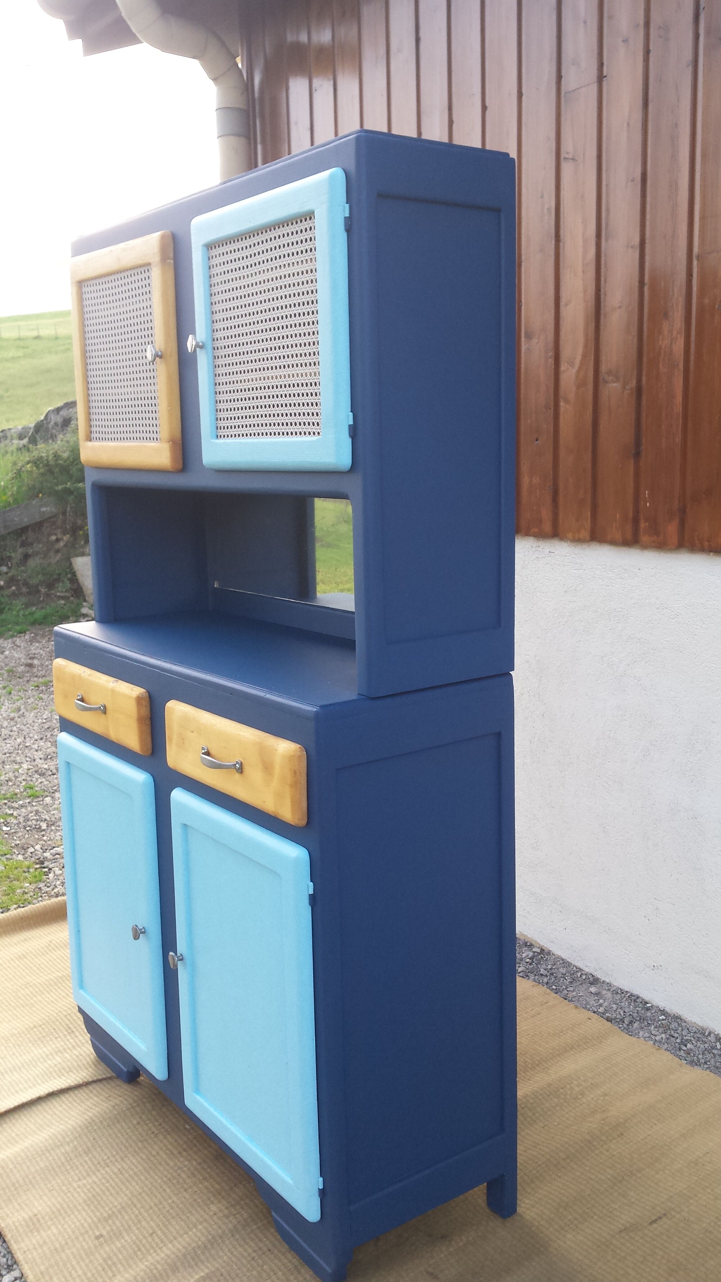Buffet Mado narrow blue and caning
