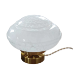 Table lamp globe saucer glass Clichy white