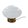 Lampe à poser globe soucoupe verre de Clichy blanc