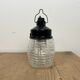 Industrial Bakelite Pendant Light with Ribbed Glass, 1970s