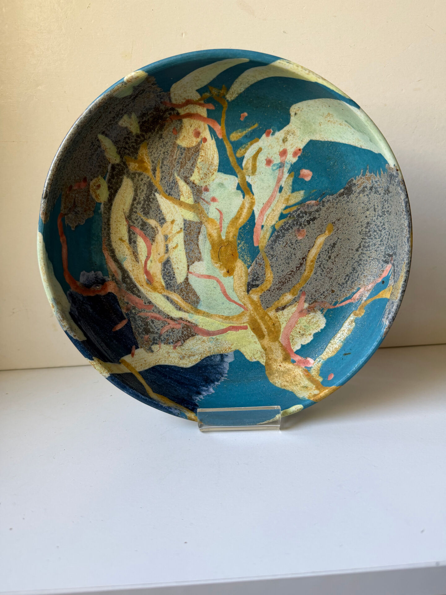 Vintage Danish Ceramic Art Studio Decorative Bowl signed