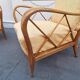 Armchairs in Wood and Yellow Fabric from Paolo Buffa, 1940s, Set of 2