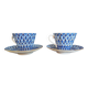 Pair of Russian imperial porcelain cups "Lomonosov" from St Petersburg