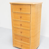 Vintage Bohemian Rattan Chest of drawers