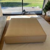 Natural leather pouf