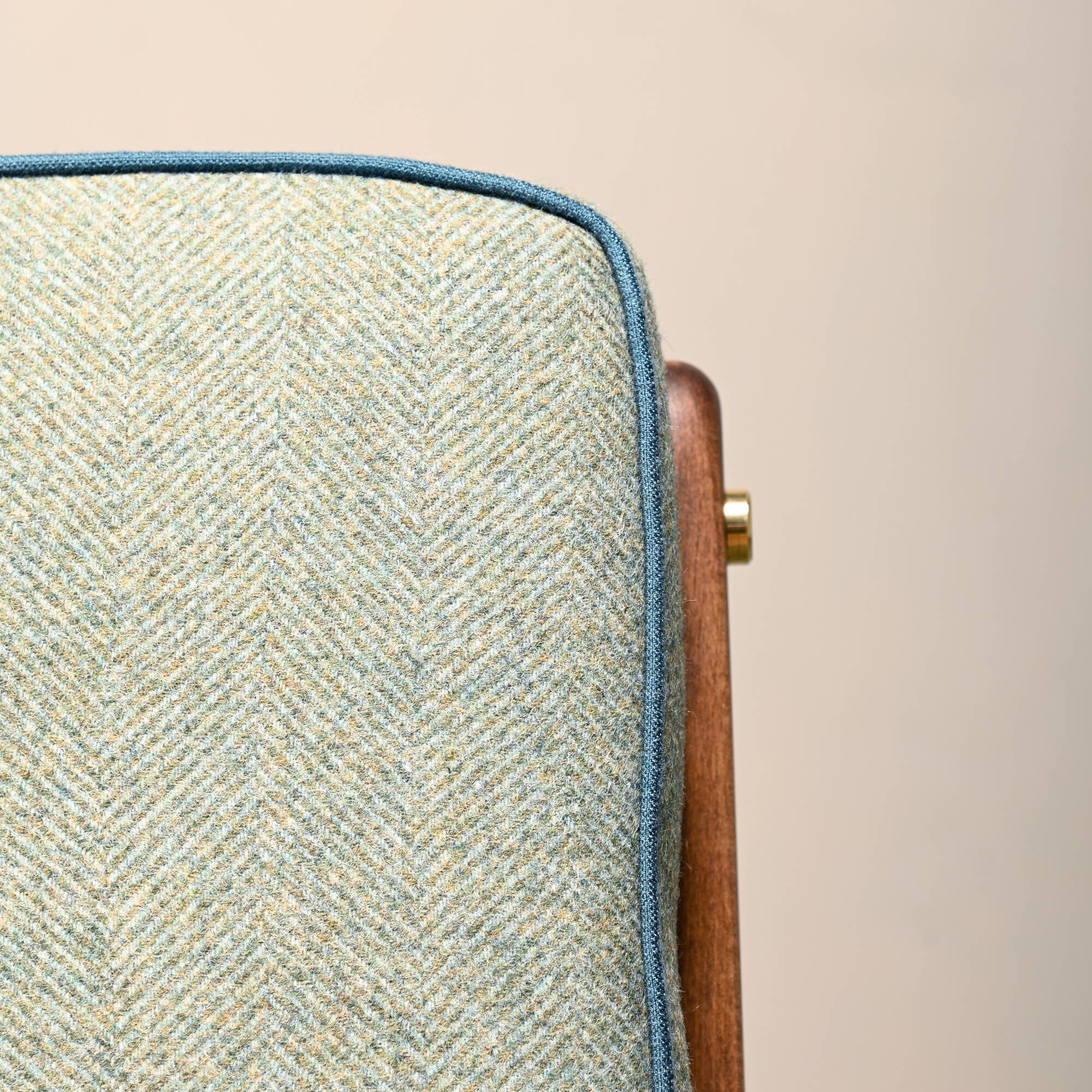 Pair of Mid-Century Italian Armchairs in stained Beech and Green Cushions
