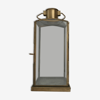 Brass lantern and glass