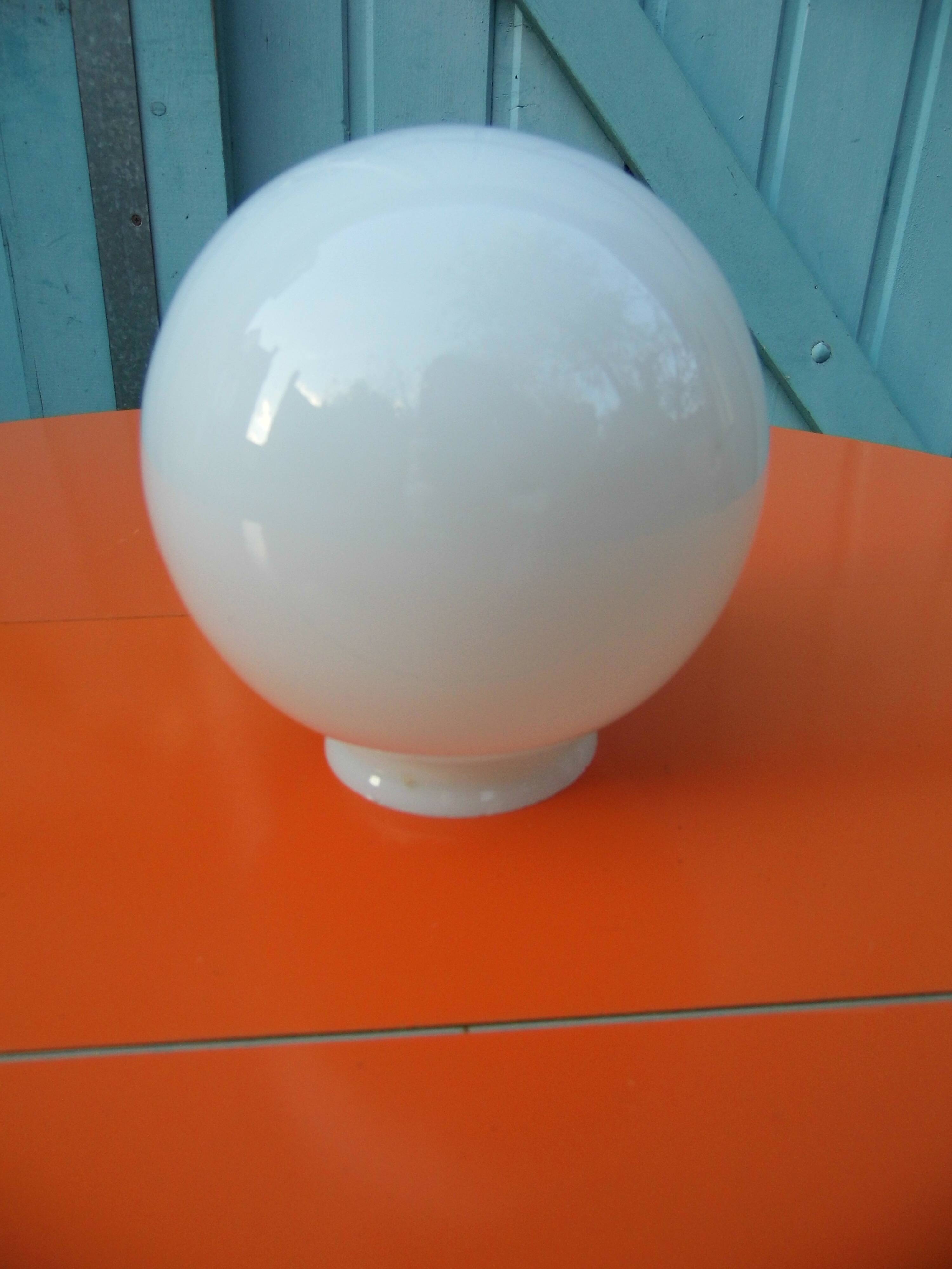 Small globe, white opaline ceiling lamp, vintage