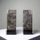 Pair of bookends, Art Deco fireplace decoration in antique marble from the 1920s-1930s.