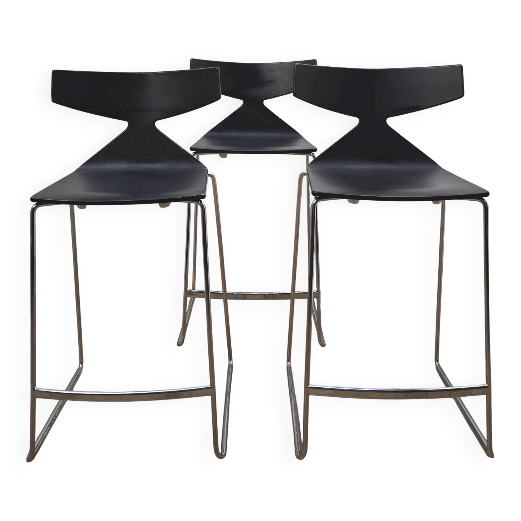 Set of 3 Saya bar stools, Arper