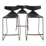 Set of 3 Saya bar stools, Arper