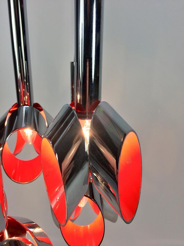 Suspension en métal chromé par Raak Amsterdam 1960 's