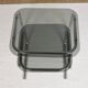 Pair of nesting tables in smoked glass and chrome legs.