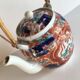 Théière japonaise porcelaine oiseaux à décor floral