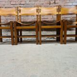 Set of 4 Maison Regain leather chairs