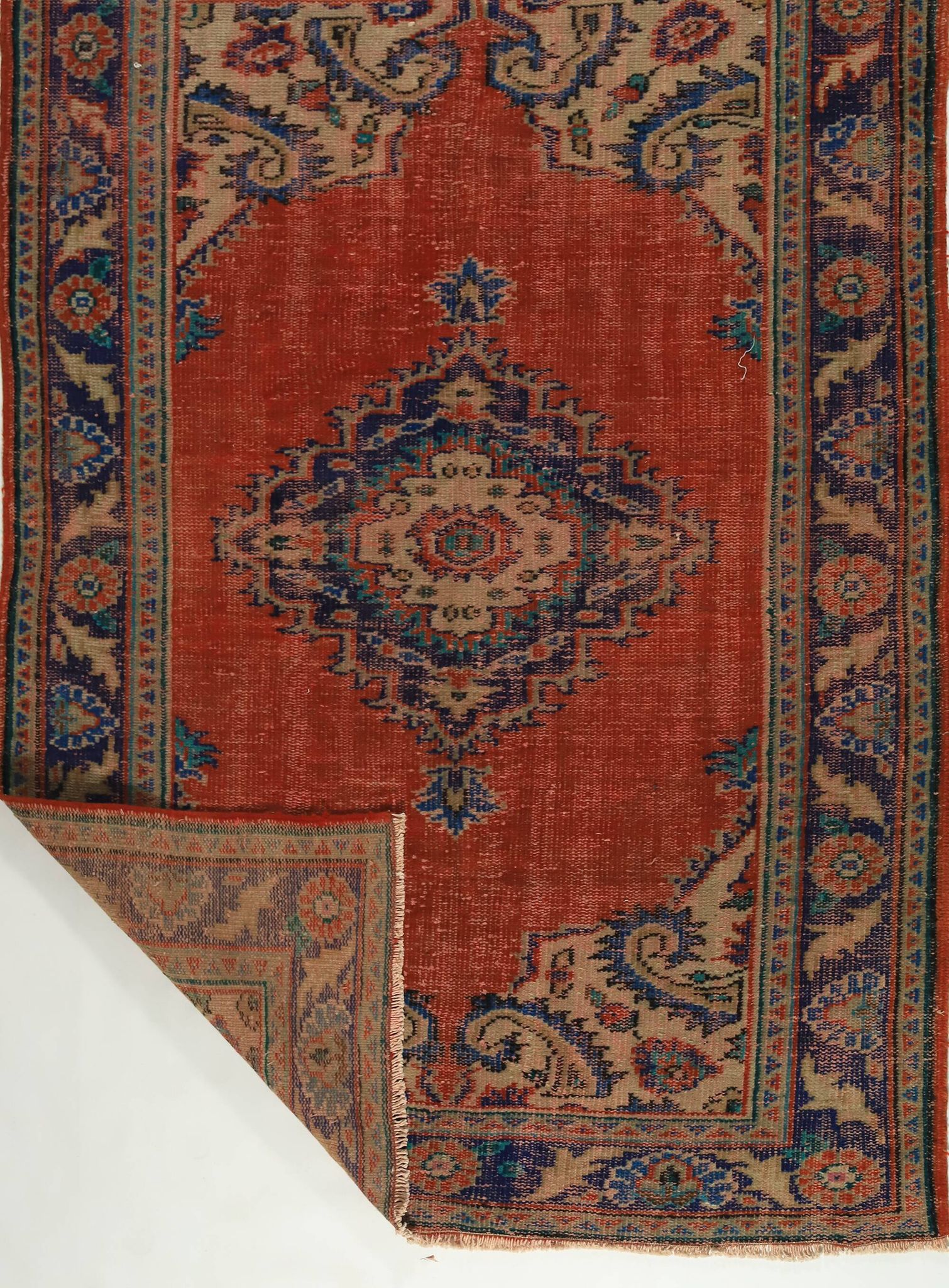 Anatolian handmade vintage rug 230 cm x 150 cm