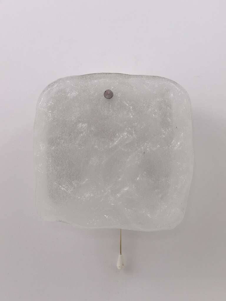 Midcentury wall sconce Kalmar in frosted ice glass, Austria, 1960s